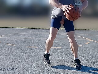 Playing Basketball On A Public Court With My Cock On Display Shooting Hoops free video