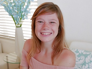 Cute Teen Redhead With Freckles Orgasms During Casting Pov free video
