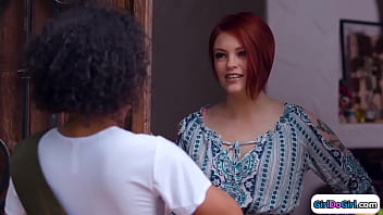 Redhead Is Facesitted By Ebony Girlscout free video