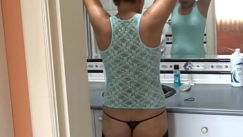 Stepmom Shows Off In Erotic Lingerie Before Her Stepson So That He Can Masturbate free video