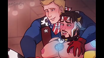 Iron Man X Captain America - Steve X Tony Gay Milking Masturbation Cow Yaoi Hentai free video