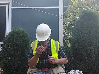 Construction Dad After A Long, Hot Day Working free video
