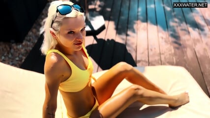 Yellow Swimsuit Blonde Perfection Zazie Skymm free video