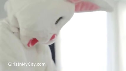 Stepdaughter That Mom Prey On Easter Bunny's Cock And Cum free video